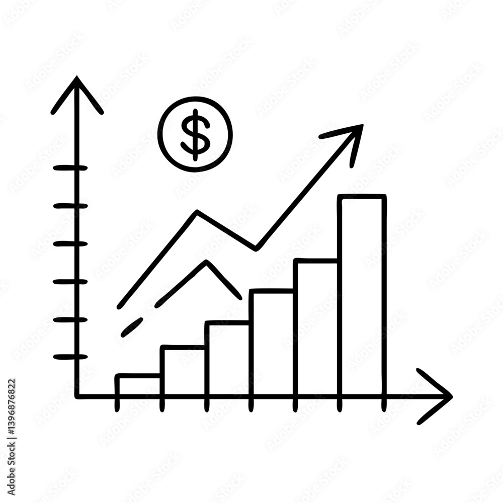 profitgraph icon, profitgraph line art - simple line art of profitgraph, perfect for profitgraph logos and icons