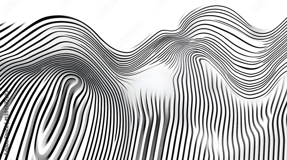 Abstract Waves: Black & White Line Art Abstract Waves: Black & White Line Art