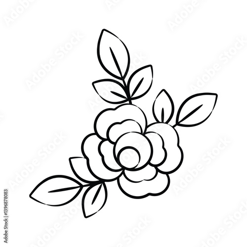 Latest hand drawn style floral icon, ready for premium use