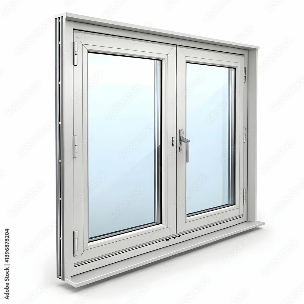 Obraz premium alumiun window isolated on transparent background-