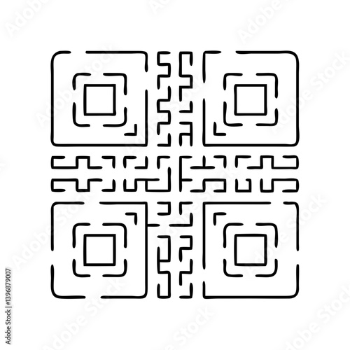 qrcode icon, qrcode line art - simple line art of qrcode, perfect for qrcode logos and icons