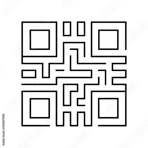 qrcode icon, qrcode line art - simple line art of qrcode, perfect for qrcode logos and icons