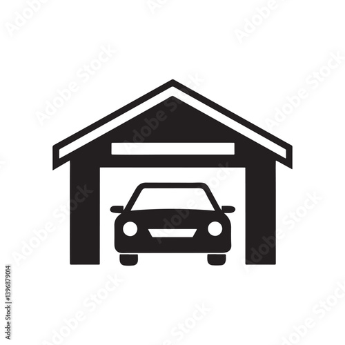 Car Garage Icon Graphic Design Vector Illustration on White Background