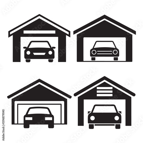 Car Garage Icon Graphic Design Vector Illustration on White Background