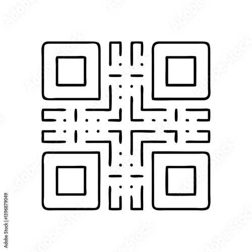qrcode icon, qrcode line art - simple line art of qrcode, perfect for qrcode logos and icons