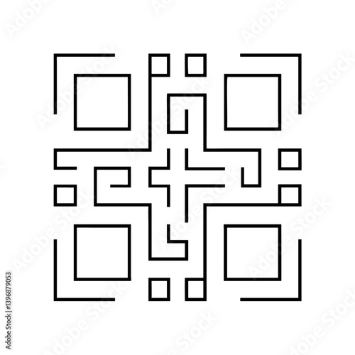 qrcode icon, qrcode line art - simple line art of qrcode, perfect for qrcode logos and icons