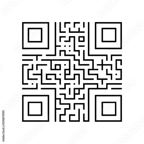 qrcode icon, qrcode line art - simple line art of qrcode, perfect for qrcode logos and icons