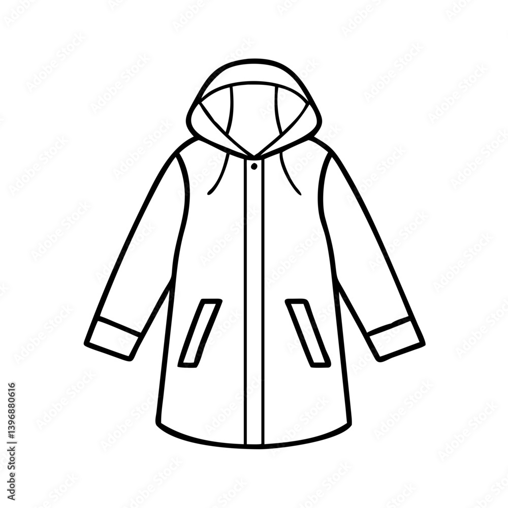raincoat icon, raincoat line art - simple line art of raincoat, perfect for raincoat logos and icons raincoat icon, raincoat line art - simple line art of raincoat, perfect for raincoat logos and icons