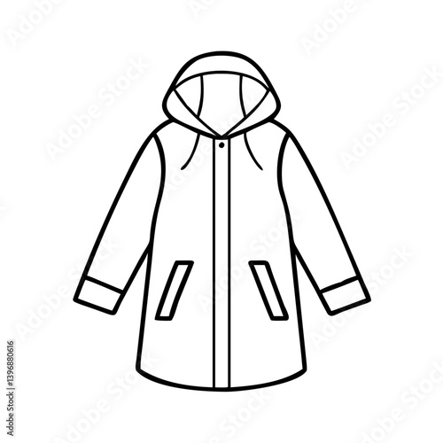 raincoat icon, raincoat line art - simple line art of raincoat, perfect for raincoat logos and icons