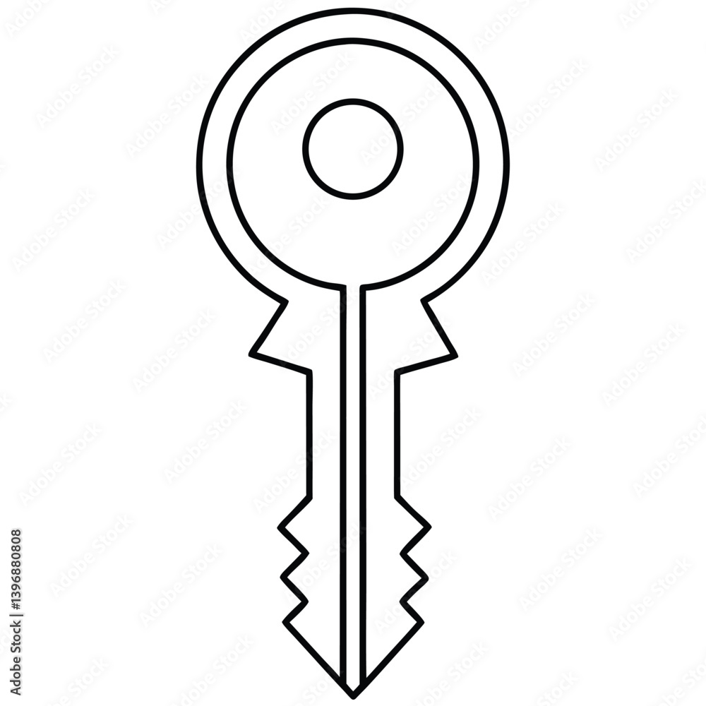 key vector isolated on a white background