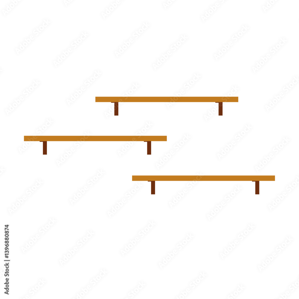 Empty wooden store shelves. Vector illustration Empty wooden store shelves. Vector illustration