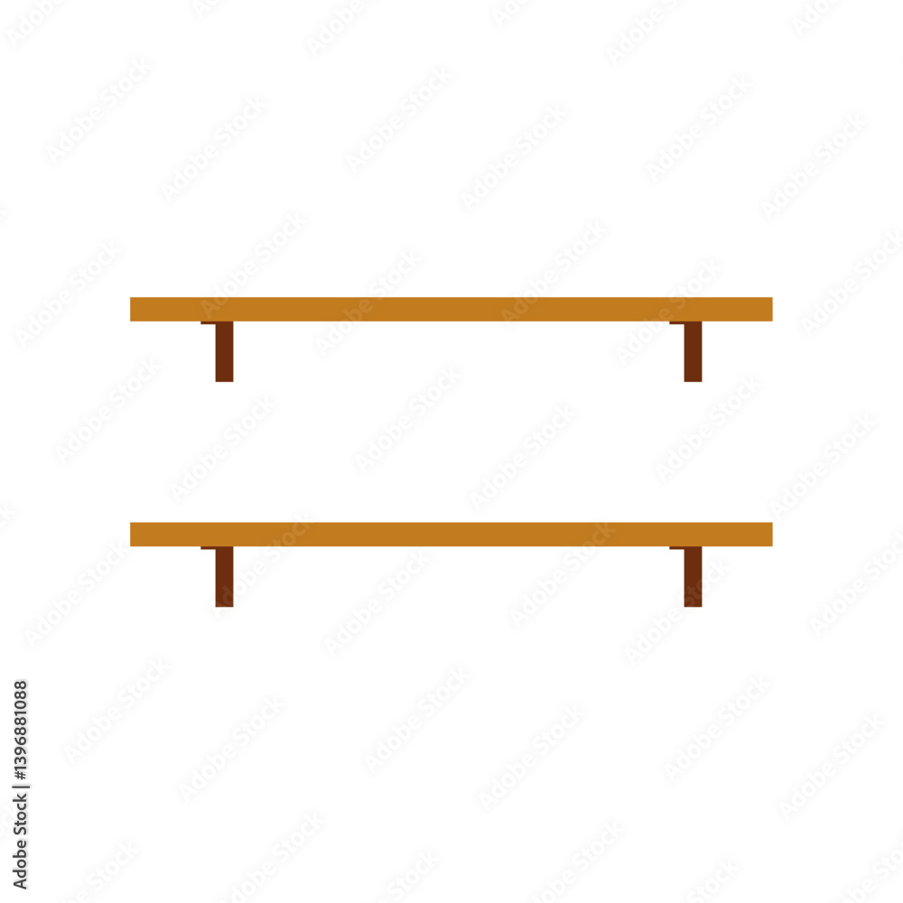 Empty wooden store shelves. Vector illustration Empty wooden store shelves. Vector illustration