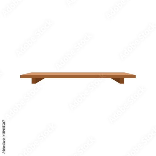 Empty wooden store shelves. Vector illustration 
