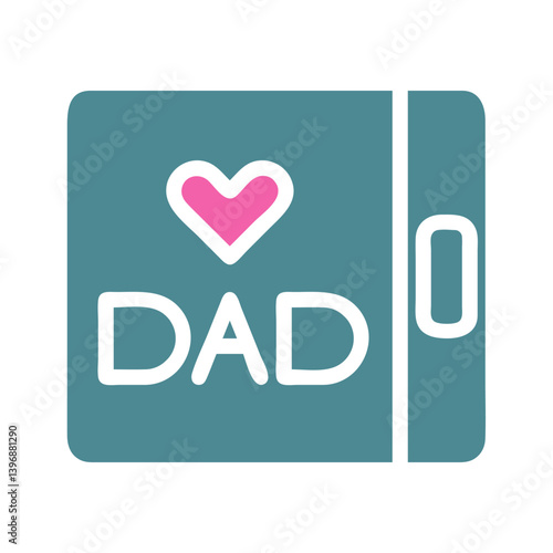 Simple Dad Appreciation Illustration with Heart Symbol and Modern Design Elements