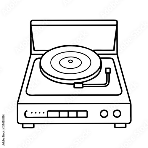 recordplayer icon, recordplayer line art - simple line art of recordplayer, perfect for recordplayer logos and icons