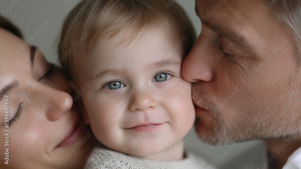 Heartwarming family bond as parents adore their joyful little boy, mother father son, family kiss, joyful child, parental love, happy family, affection moment, parents and child, loving parents, famil Heartwarming family bond as parents adore their joyful little boy, mother father son, family kiss, joyful child, parental love, happy family, affection moment, parents and child, loving parents, famil