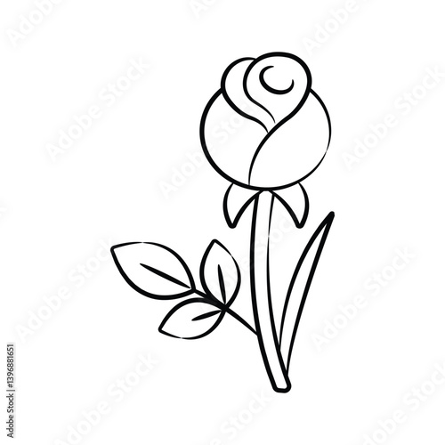 An editable hand drawn icon of flower bud