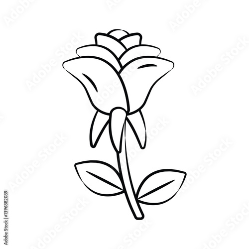 A captivating hand drawn style icon of floral bud