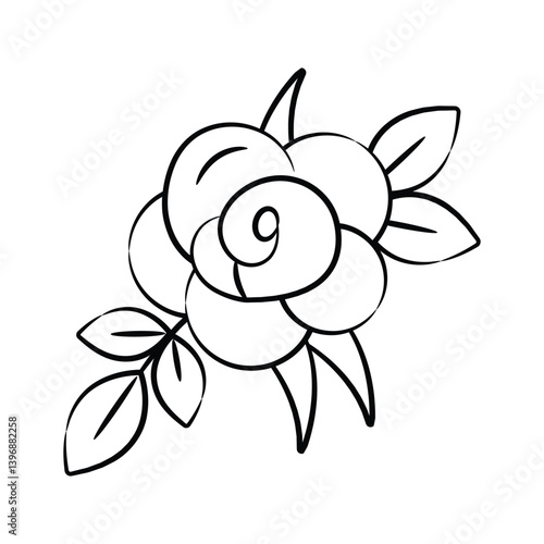 Easy to use icon of wedding rose designed in doodle style