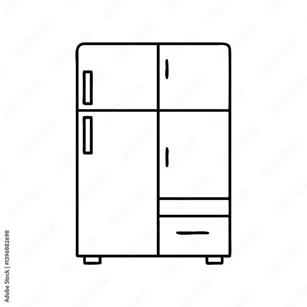 refrigerator icon, refrigerator line art - simple line art of refrigerator, perfect for refrigerator logos and icons refrigerator icon, refrigerator line art - simple line art of refrigerator, perfect for refrigerator logos and icons