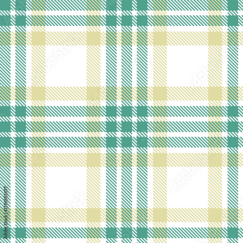 Elegant Seamless Tartan featuring Highland white and Bright dull teal Textile Design
