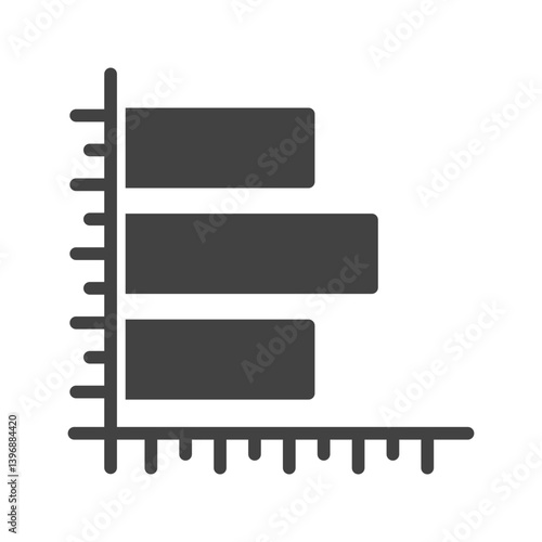 Horizontal Bar Graph icon vector image. Suitable for mobile apps, web apps and print media.