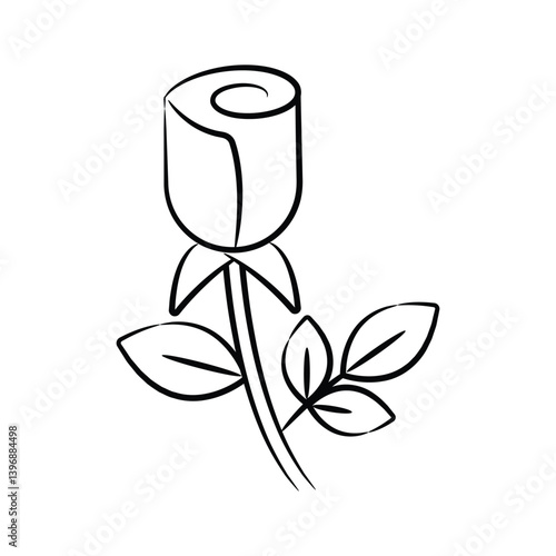 Download our handy doodle icon of small rosebud