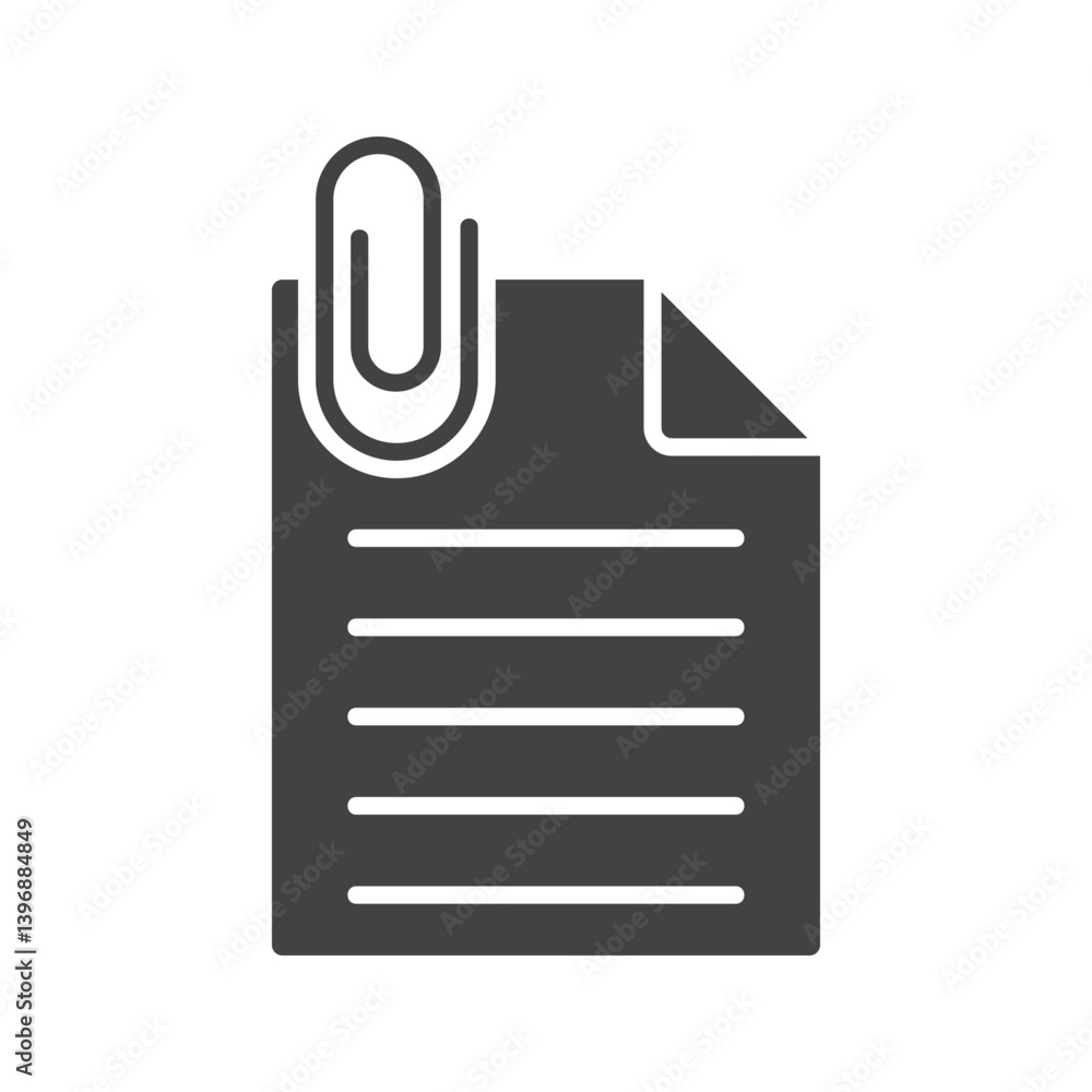 Attach Document icon vector image. Suitable for mobile apps, web apps and print media. Attach Document icon vector image. Suitable for mobile apps, web apps and print media.
