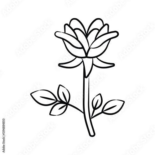 Ready to use trendy doodle icon of floral blossom