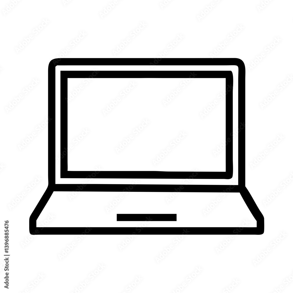 Laptop with Blank Screen Icon Design Laptop with Blank Screen Icon Design