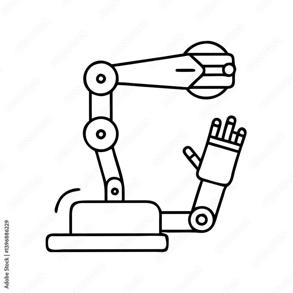 robotarm icon, robotarm line art - simple line art of robotarm, perfect for robotarm logos and icons robotarm icon, robotarm line art - simple line art of robotarm, perfect for robotarm logos and icons