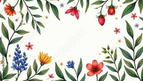 Repetitive botanical illustrations, delicate line art , flower, botanical