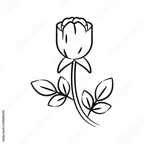 An icon of garden blossom designed in doodle style