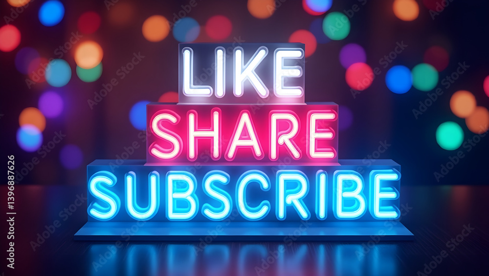 Vibrant neon sign glowing with the words