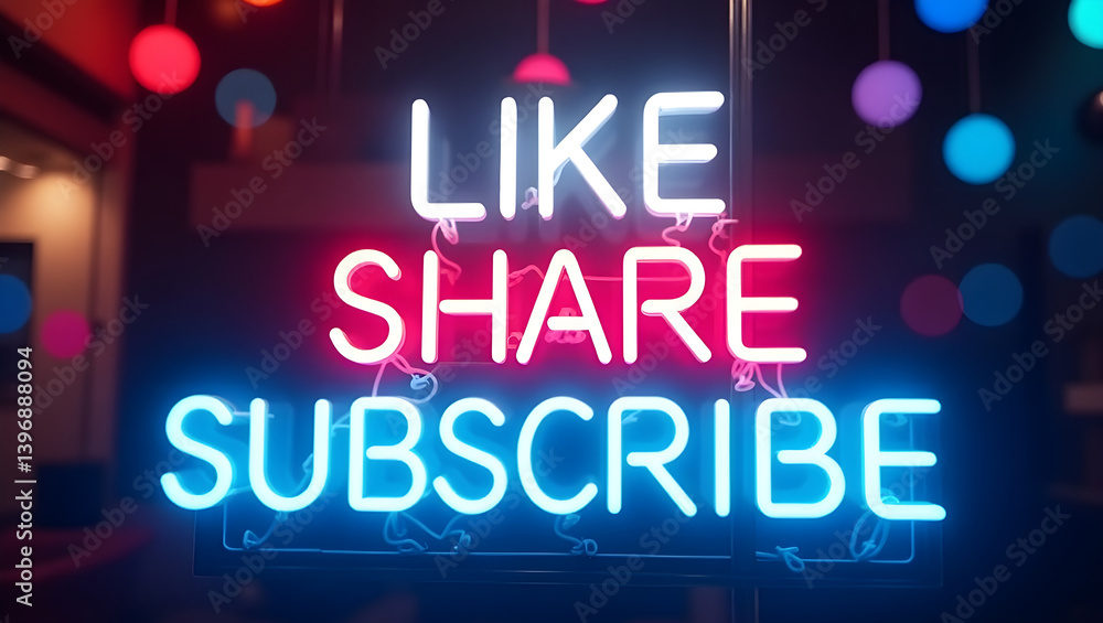Vibrant neon sign glowing with the words