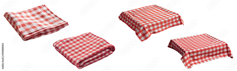 red and white checkered tablecloths isolated on white background red and white checkered tablecloths isolated on white background