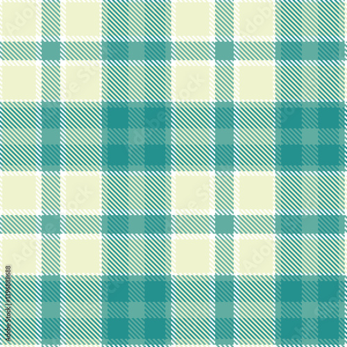 Muted white Tartan patterns fabric texture. Elegant Warm dull teal Seamless Tartan