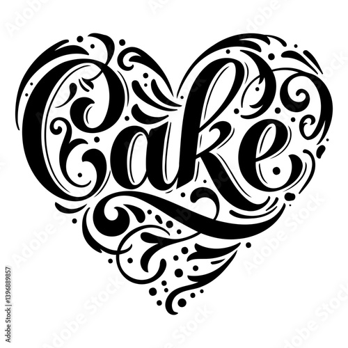 Cake Heart Design Vector