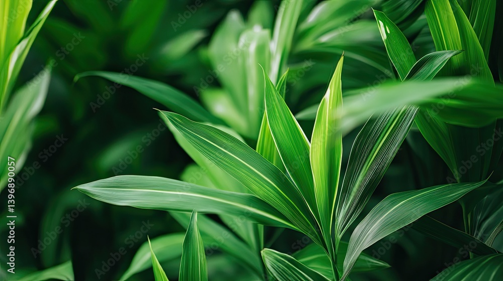 Fototapeta premium Lush Green Leaves with Vivid Textures for Natural Aesthetics