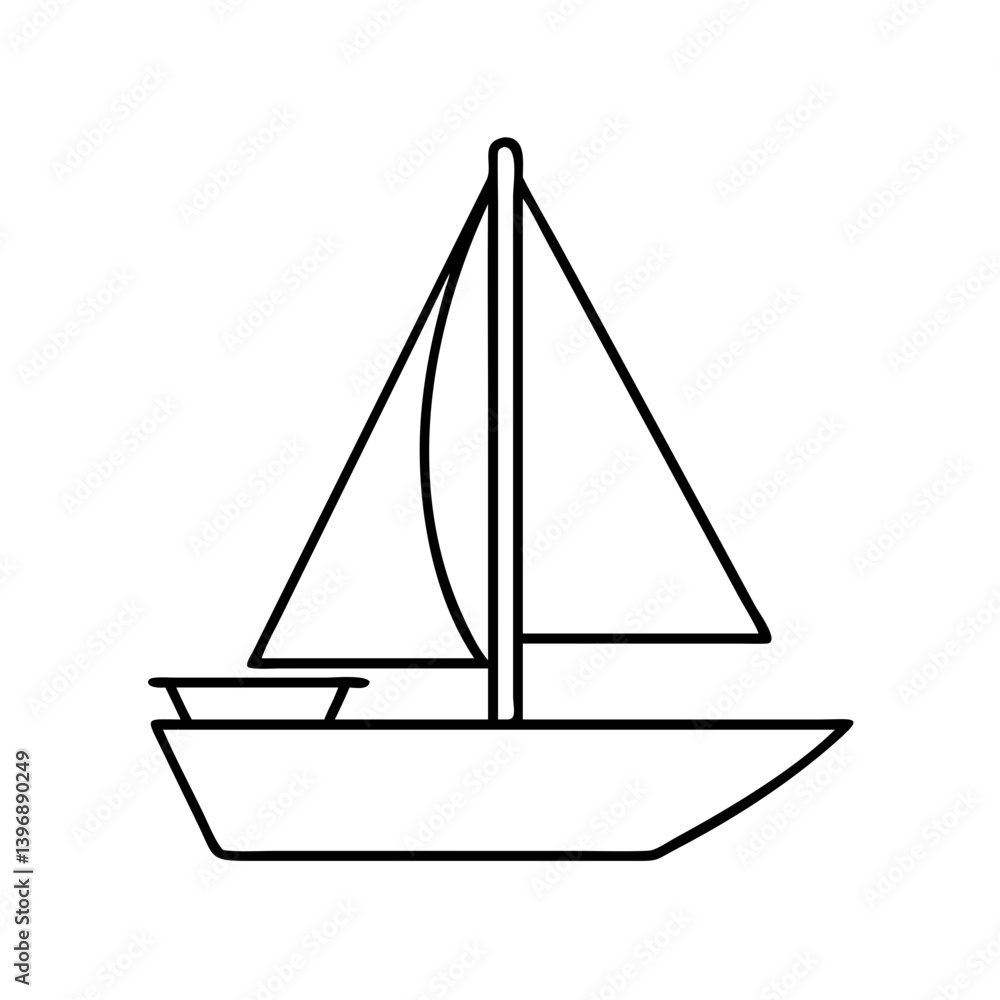 sailboat icon, sailboat line art - simple line art of sailboat, perfect for sailboat logos and icons sailboat icon, sailboat line art - simple line art of sailboat, perfect for sailboat logos and icons