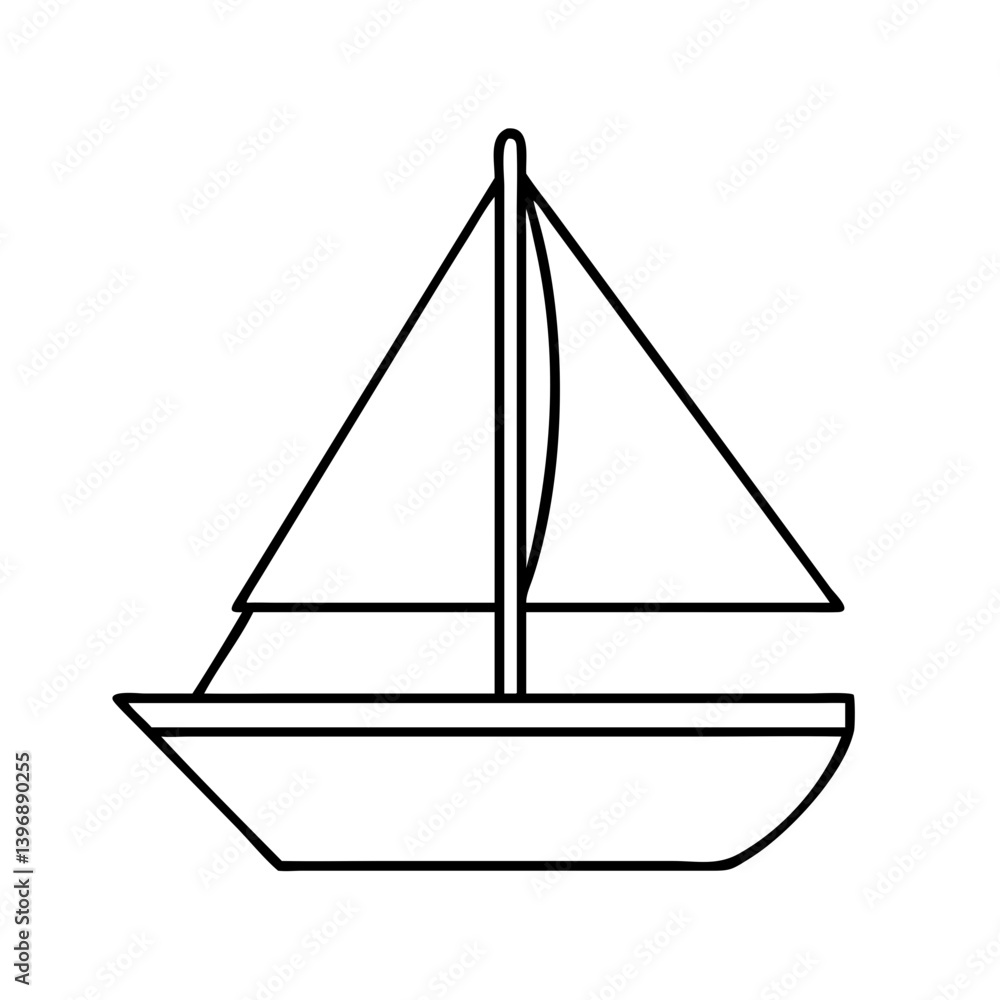 sailboat icon, sailboat line art - simple line art of sailboat, perfect for sailboat logos and icons sailboat icon, sailboat line art - simple line art of sailboat, perfect for sailboat logos and icons