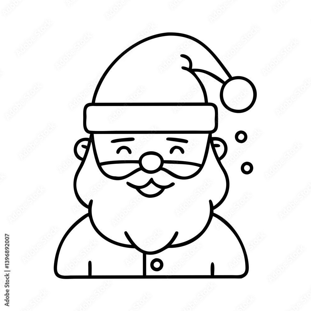 santaclaus icon, santaclaus line art - simple line art of santaclaus, perfect for santaclaus logos and icons santaclaus icon, santaclaus line art - simple line art of santaclaus, perfect for santaclaus logos and icons