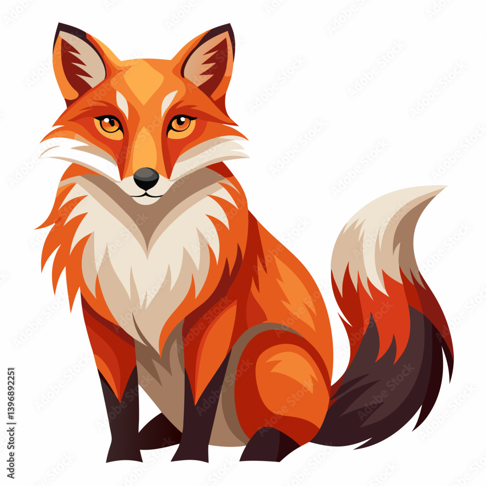 Obraz premium red fox vector illustration