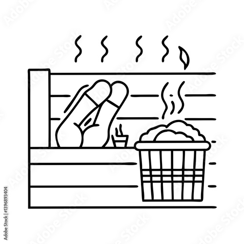 sauna icon, sauna line art - simple line art of sauna, perfect for sauna logos and icons