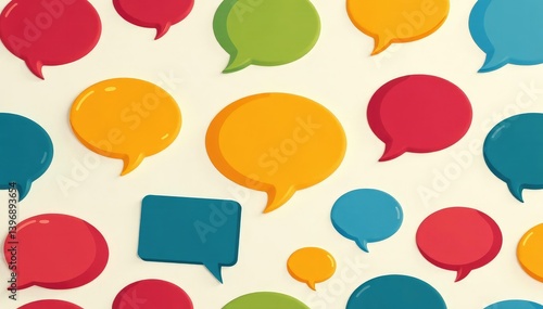 Seamless colorful speech bubble wallpaper pattern , pastel, bright, communication
