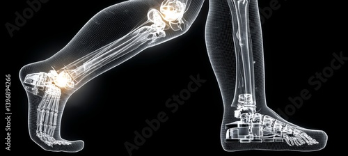 Obraz na płótnie Leg x-ray visual. Medical treatment healthcare concept. Generative AI technology.
w salonie