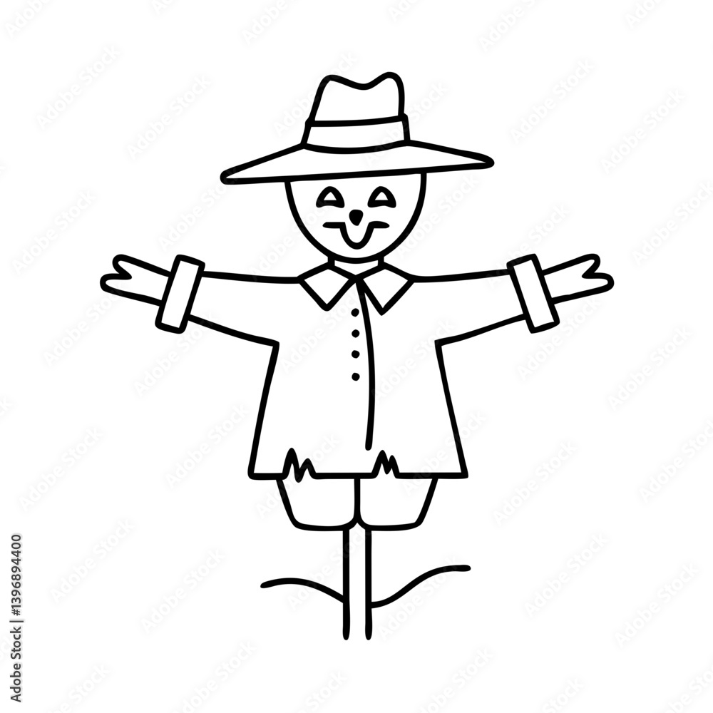 scarecrow icon, scarecrow line art - simple line art of scarecrow, perfect for scarecrow logos and icons scarecrow icon, scarecrow line art - simple line art of scarecrow, perfect for scarecrow logos and icons