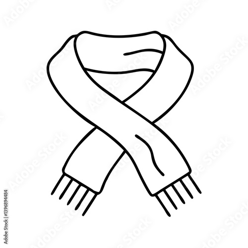 scarf icon, scarf line art - simple line art of scarf, perfect for scarf logos and icons