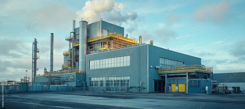 Waste incinerator recycle disposal plant. Wnvironment pollution reduce. Generative AI technology.