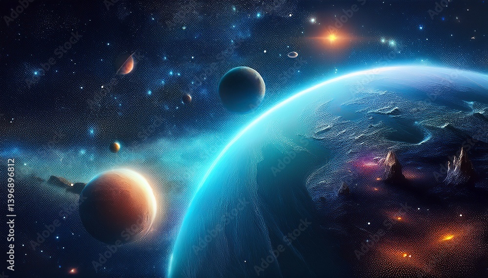 Naklejka premium planet in space
